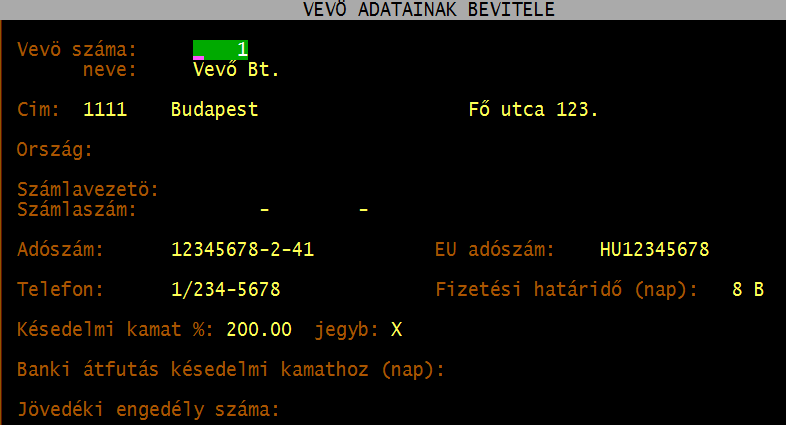 S z á m l á z á s v e v ő - s z á l l í t ó n y i l v á n t a r t á s ( U J V S Z ) 11 4. TÖRZSADATOK KEZELÉSE 4.1. Vevők Azoknak a vevőknek az adatainak rögzítésére szolgál, amelyek részére számlát készítünk.