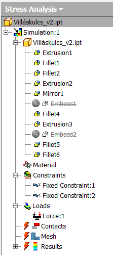 3. PÉLDA VILLÁSKULCS 1. ANALÍZIS Azért, hogy a számítások gyorsabban lefussanak, a Browser részen a Villáskulcs_v2.