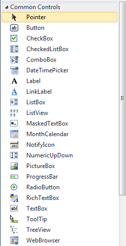 Beépített komponensek Pointer: nem komponens, ezzel váltunk vissza szerkesztő módba Közönséges vezérlők (Common Controls)* Nyomógomb Jelölőnégyzet Listák: ListBox: egyszerű lista ComboBox: legördülő