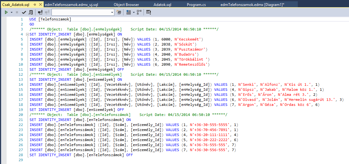 Futtassuk le az edmtelefonszamok.edmx_uj.