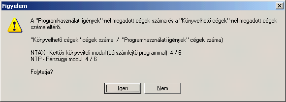 Regisztrációs állomány mentése A felhasználói adatok, valamint a Könyvelhető cégek tábla pontosítása után a főmenü Regisztráció gombjával, vagy az Egyéb / Regisztráció menüpontban a Regisztrációs