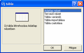 TÁBLÁK FONTOSABB MŐVELETEK Leggyakoribb mőveletek a létrehozás és a törlés és az adatokkal való feltöltés.