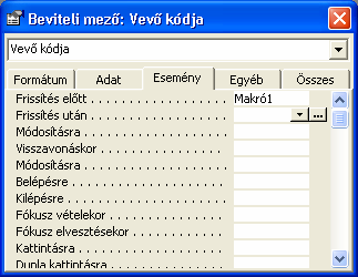 MAKRÓ FUTTATÁSA A makró futtatásához válasszuk ki az adott makrót, majd adjuk ki a Futtatás parancsot. Lehetıség van arra, hogy a makrót valamely eseményhez rendelünk.