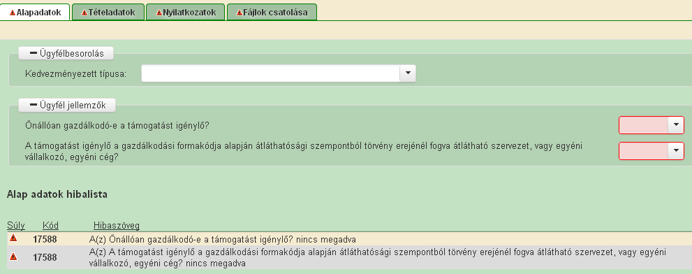 1007719840 Kiss Béla 10.2. Alapadatok Az Alapadatok fül két adatblokkot tartalmaz: Ügyfélbesorolás és Ügyfél jellemzők.