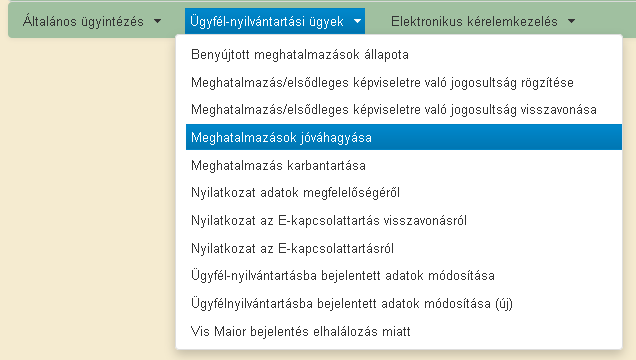 Kamarai meghatalmazás esetében is azonnal be lehet lépni az ügyfélkapus beadás után a kérelembe, de a kamarai meghatalmazás bizonylatát ki kell nyomtatni, és nyolc napon belül eljuttatni az MVHhoz.