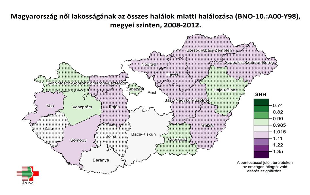 1/a A halálozás struktúrája Megyénkben a teljes lakosságot tekintve a legtöbben a keringési rendszer betegségeiben halnak meg, kiemelendő, hogy a nők halálozásának több mint felét ez a