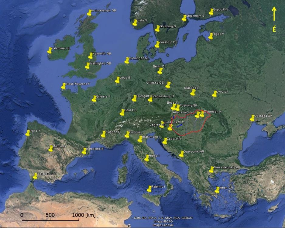 A TELÍTETLEN VÍZFÖLDTANI RENDSZER VIZSGÁLATA -2 A csapadékban mért δ 18 O értékek (IAEA-WISER adatbázis, 1960-2010) -3-4 -5 δ 18 O [ ] SMOW -6-7