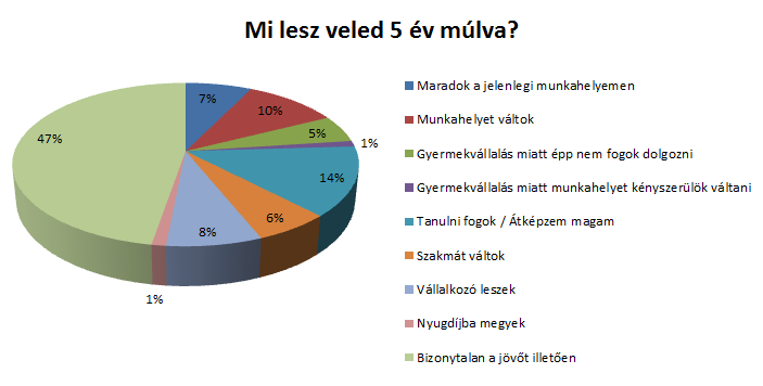 Hetedik rész Jövőkép Ami a jövőt illeti, a kitöltők közel felének (47%) elképzelése sincs a jövőjét illetően.