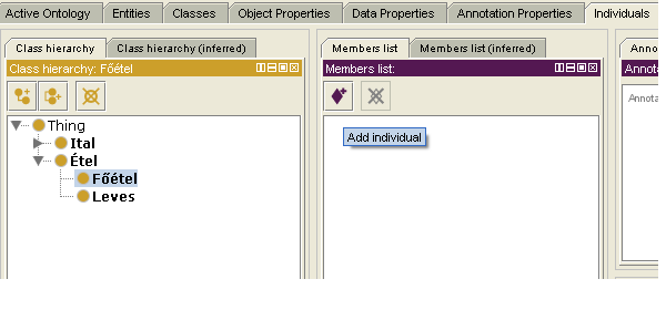 11.2. SPARQL A SPARQL egy ontológia lekérdező nyelv, RDF alapokkal rendelkezik, az OWL ezt vette át. Kattintsunk a SPARQL Query menüpontra! Valósítsunk meg pár mintalekérdezést!