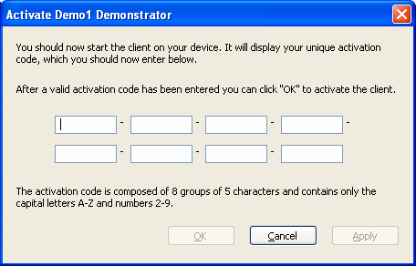 Enterprise Edition for Lotus Domino 33 1. Válassza ki a felhasználót, majd válassza ki az Enter activation code menüpontot az Action menüben. Az alábbi párbeszédablak jelenik meg: 22 ábra.