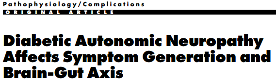 CONCLUSIONS This study provides evidence of peripheral nervous degeneration and altered brain activation in diabetic patients with autonomic neuropathy and gastrointestinal symptoms.