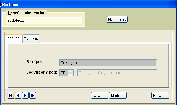 59. ábra A bérek alapjogcímének karbantartására szolgáló