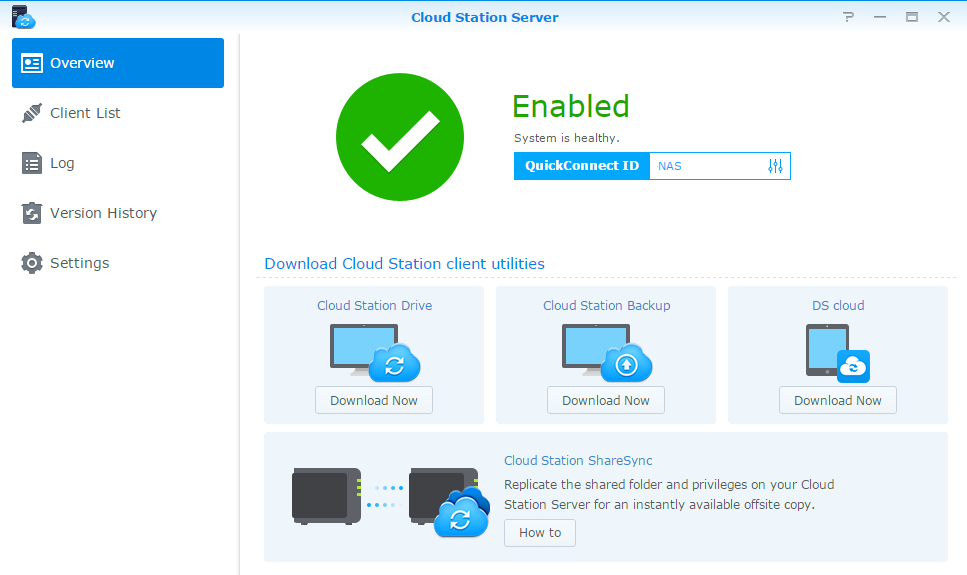 Fájlok szinkronizálása a Cloud Station Server alkalmazással A Cloud Station Server egy fájlmegosztási szolgáltatás, amely lehetővé teszi a fájlok szinkronizálását egy központi Synology NAS és több