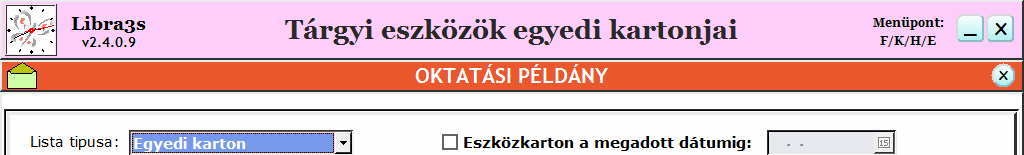 6.2. Tárgyi eszköz lekérdezése F/B A legfontosabb lekérdezés tárgyi eszközökkel kapcsolatban a tárgyi eszköz kartonjának lekérése.