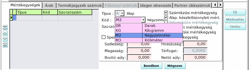 megnyitott adatállományunkban. Ha új cikket akarunk felvenni, akkor a T/A/C/C menüben az ablak jobb oldalán felül található Új gombot kell megnyomnunk.