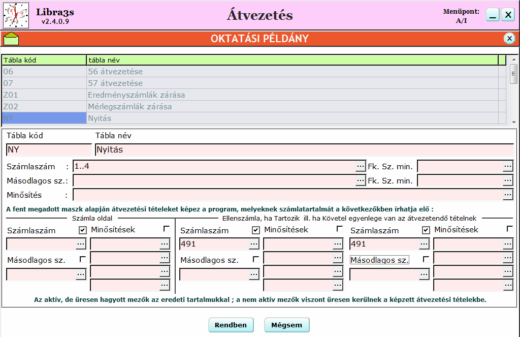 4.4. Következő év nyitása Ha nyitó főkönyvi kivonatból indult volna a könyvelésünk, akkor az egyes alrendszereknél (zöld árnyékolással) leírt módon könyveljük a nyitó tételeket, melyek