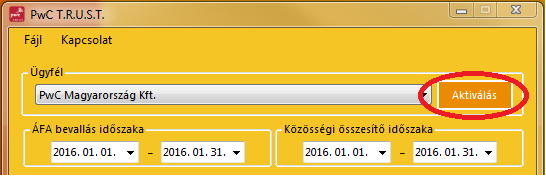 Társaság adatait, engedélyezetté teszi azon modulokat, amelyekre az adott ügyfél jogosult a szerződésben foglaltak szerint. 4.