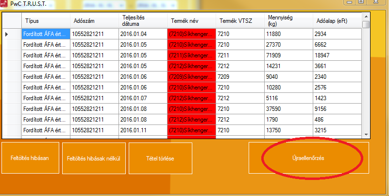 Az adószám mezőbe az üzleti partnerek 11 számjegyből álló adószámát kell megadni.
