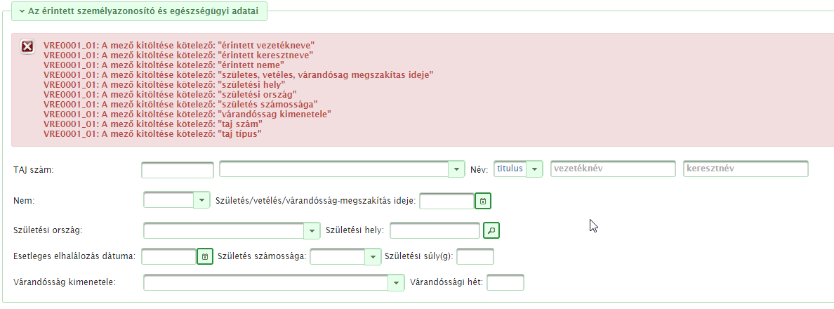 A gombra kattintva a szokásos táblázat forma jelenik meg, azzal a kiegészítéssel, hogy az első oszlopban lehetőség van több sor kijelölésére. 4.3.