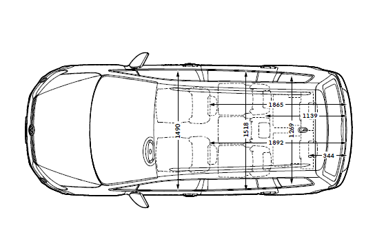 Méretek Touran ENSIUNI Noul Touran 2035 2786 4527 1659 max.