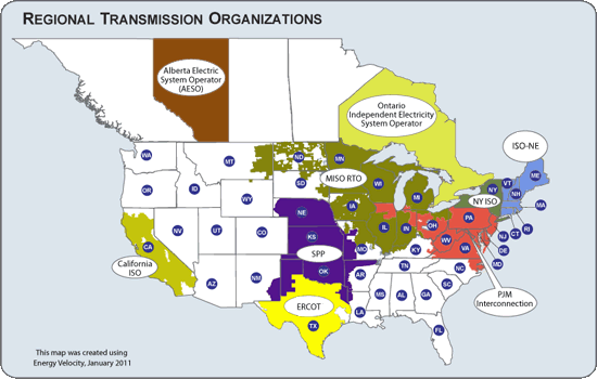 10 USA regionális árampiacok