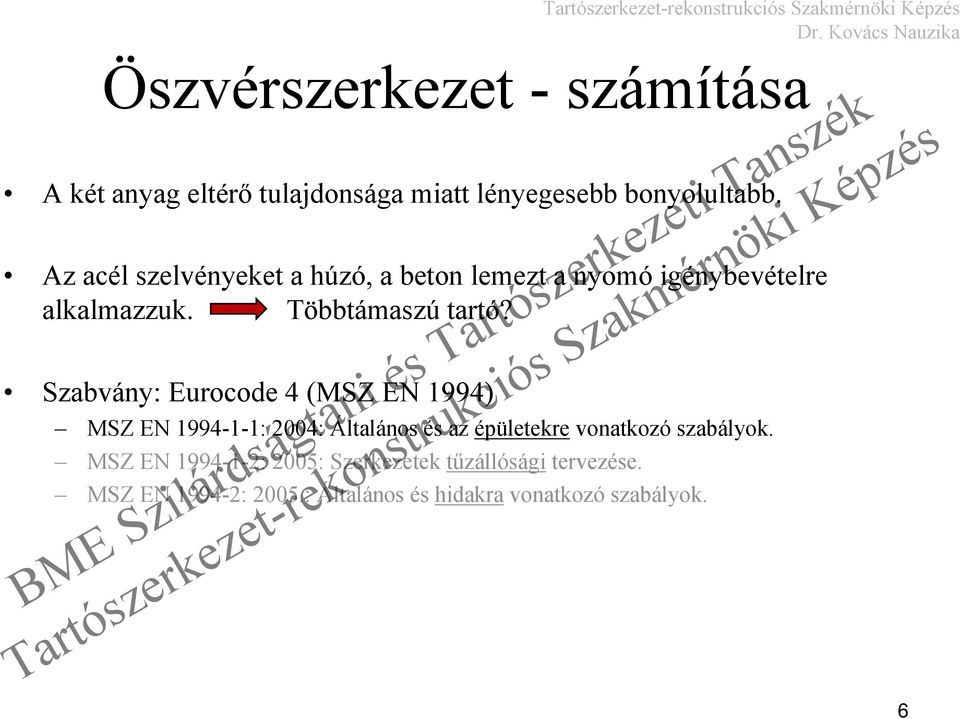 Szbvány: Eurocode 4 (MSZ EN 1994) MSZ EN 1994-1-1: 2004: Áltlános és z épületekre vontkozó