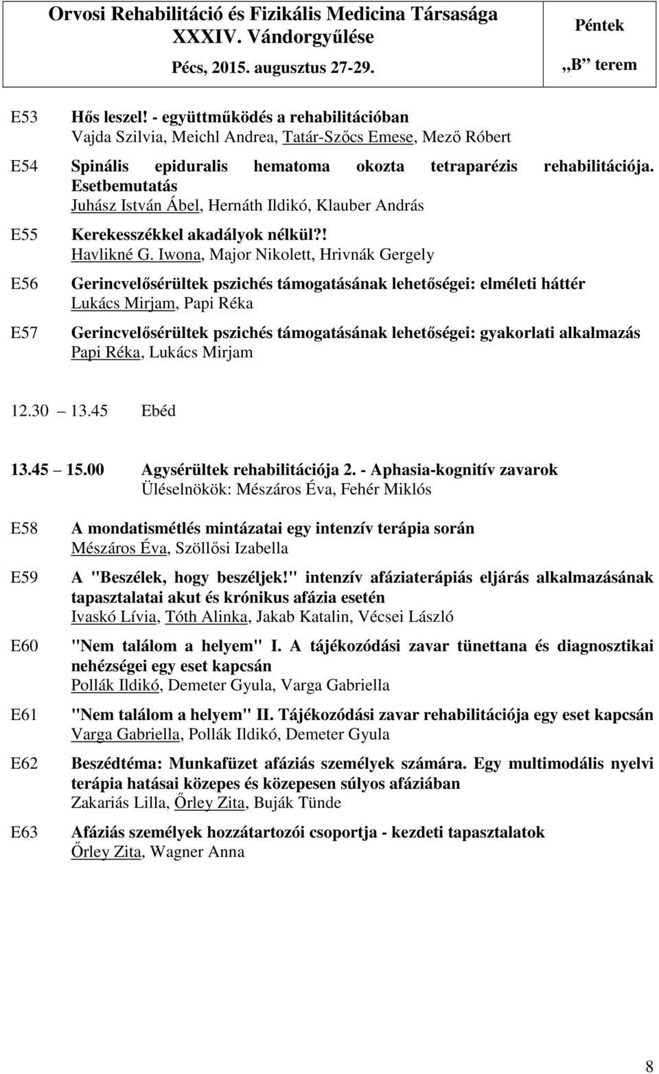 Iwona, Major Nikolett, Hrivnák Gergely Gerincvelősérültek pszichés támogatásának lehetőségei: elméleti háttér Lukács Mirjam, Papi Réka Gerincvelősérültek pszichés támogatásának lehetőségei: