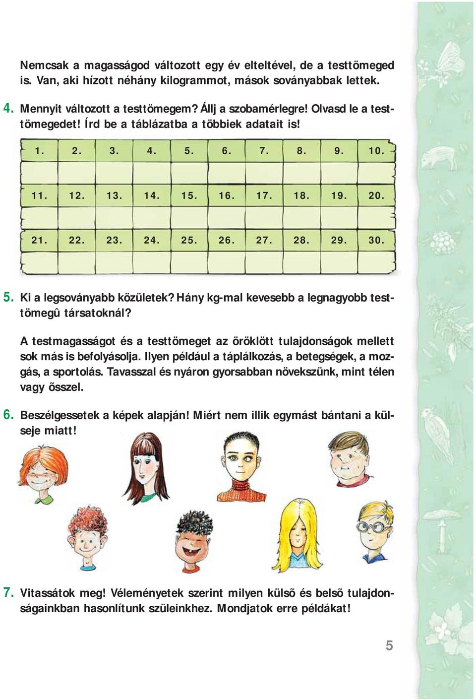 Hány kg-mal kevesebb a legnagyobb testtömegû társatoknál? A testmagasságot és a testtömeget az öröklött tulajdonságok mellett sok más is befolyásolja.