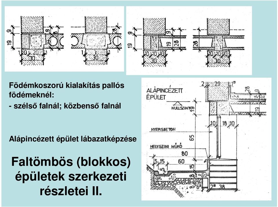 falnál Alápincézett épület