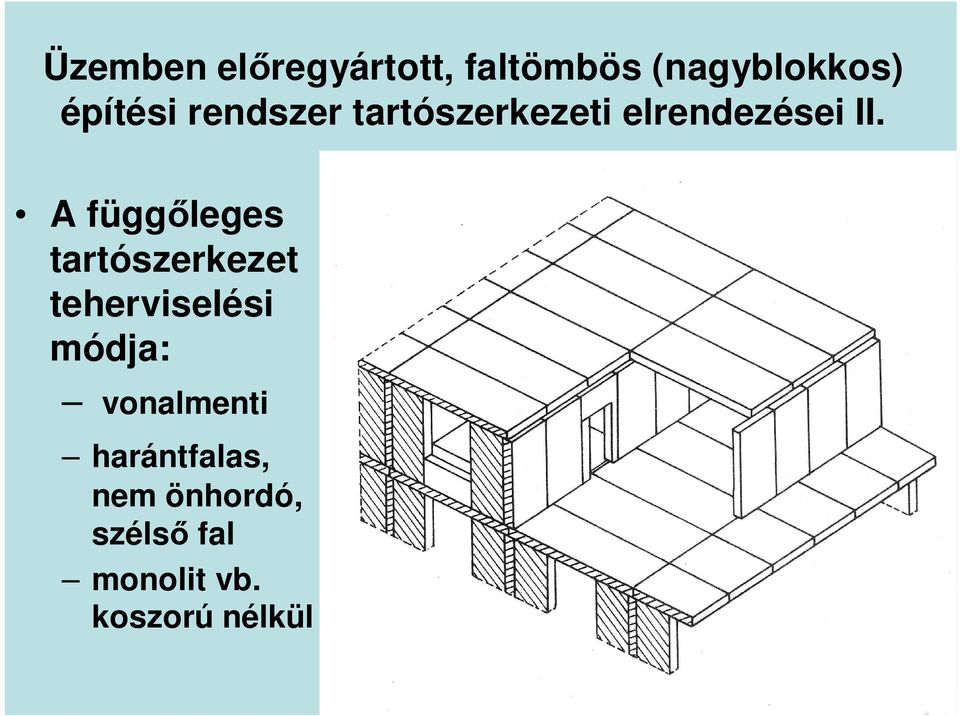 A függıleges tartószerkezet teherviselési módja: