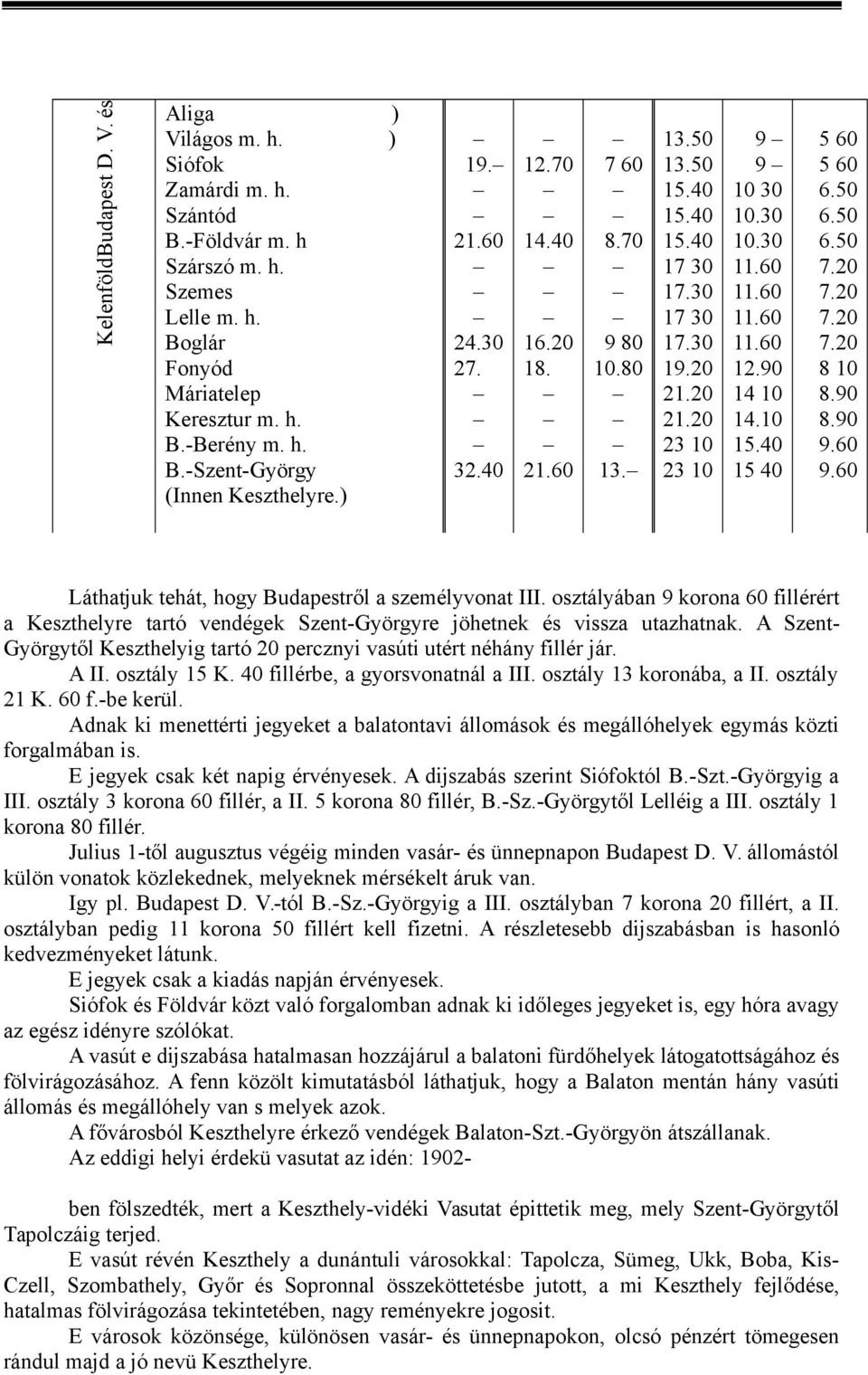 60 11.60 11.60 12.90 14 10 14.10 15.40 15 40 5 60 5 60 6.50 6.50 6.50 7.20 7.20 7.20 7.20 8 10 8.90 8.90 9.60 9.60 Láthatjuk tehát, hogy Budapestről a személyvonat III.