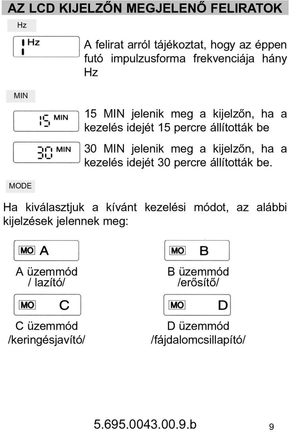 kijelzõn, ha a kezelés idejét 30 percre állították be.