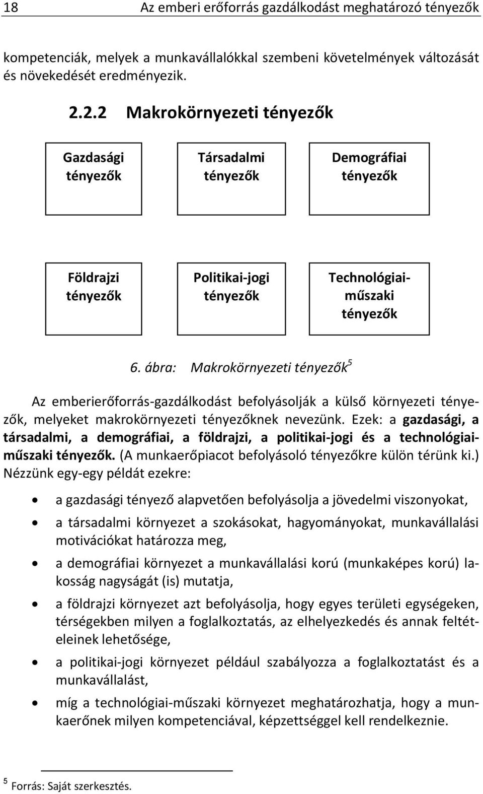 ábra: Makrokörnyezeti tényezők 5 Az emberierőforrás-gazdálkodást befolyásolják a külső környezeti tényezők, melyeket makrokörnyezeti tényezőknek nevezünk.