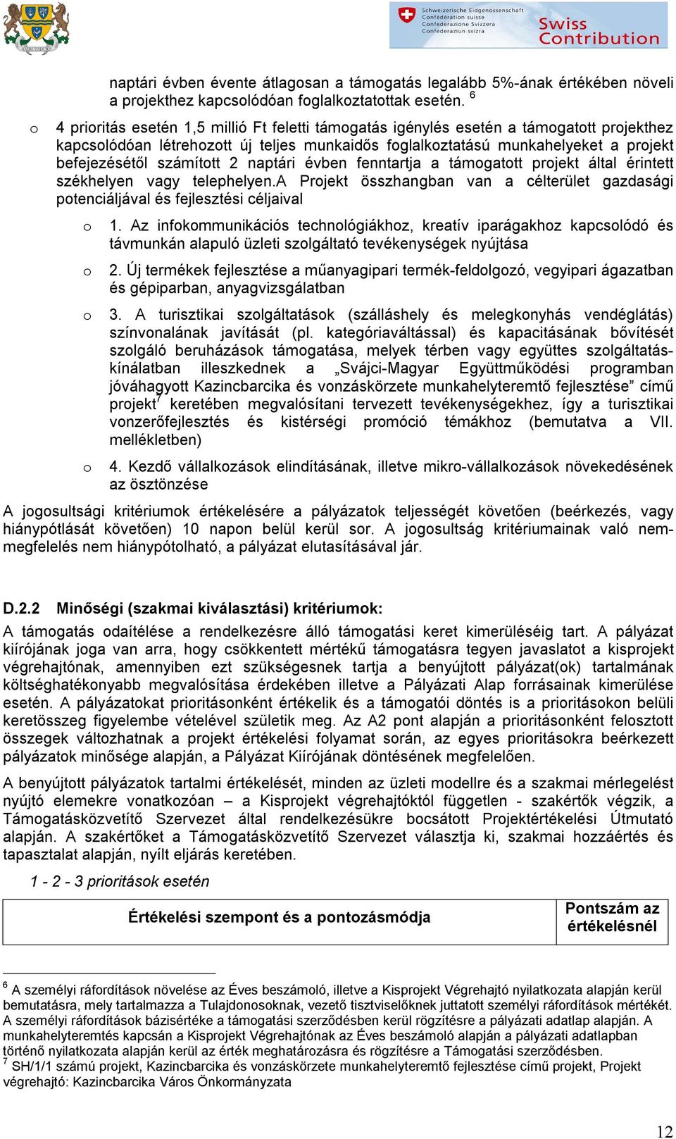 évben fenntartja a támgattt prjekt által érintett székhelyen vagy telephelyen.a Prjekt összhangban van a célterület gazdasági ptenciáljával és fejlesztési céljaival 1.