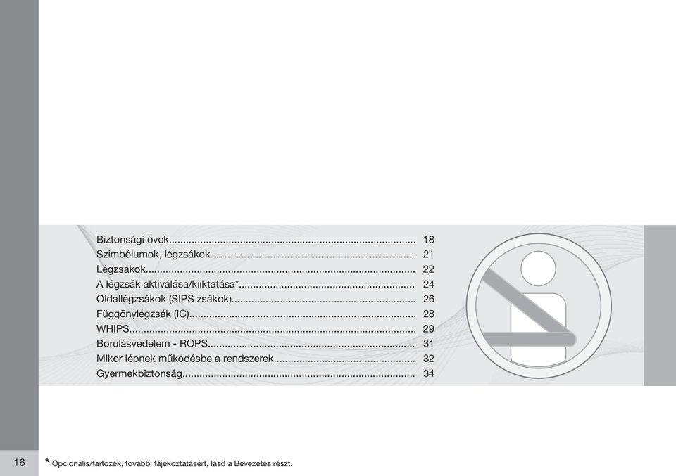 .. 26 Függönylégzsák (IC)... 28 WHIPS... 29 Borulásvédelem - ROPS.