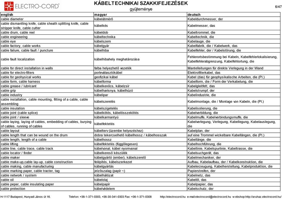 fault / puncture kábelhiba Kabelfehler, der / Kabelstörung, die cable fault localization kábelhibahely meghatározása Fehlerortsbestimmung bei Kabeln, Kabelfehlerlokalisierung, Kabelfehlerabgrenzung,