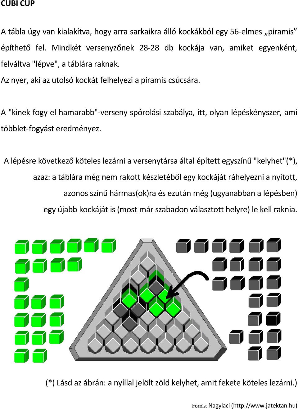 A "kinek fogy el hamarabb"-verseny spórolási szabálya, itt, olyan lépéskényszer, ami többlet-fogyást eredményez.