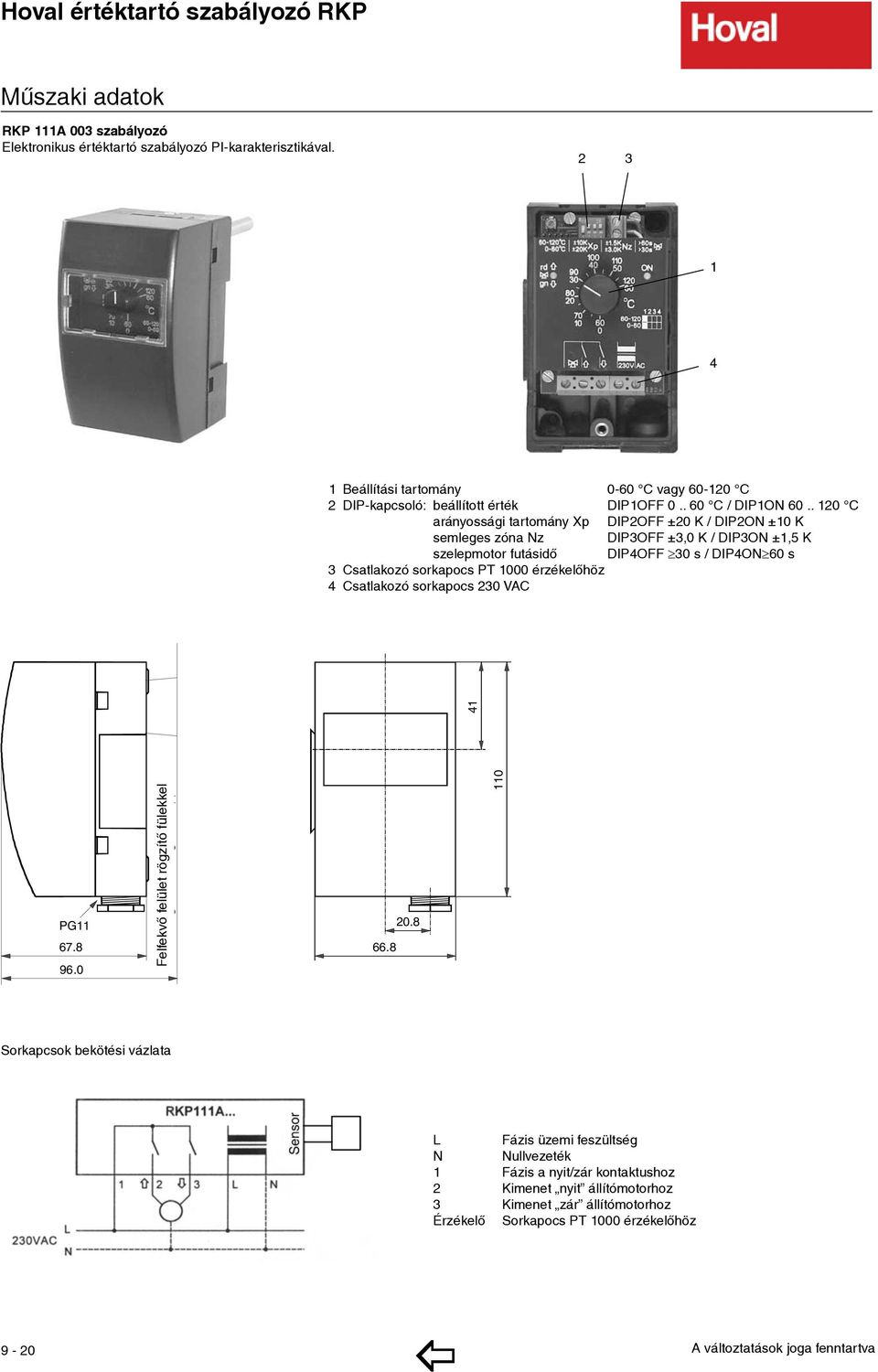 . 120 C arányossági tartomány Xp DIP2OFF ±20 K / DIP2ON ±10 K semleges zóna Nz DIP3OFF ±3,0 K / DIP3ON ±1,5 K szelepmotor futásidő DIP4OFF 30 s / DIP4ON 60 s 3 Csatlakozó sorkapocs PT 1000