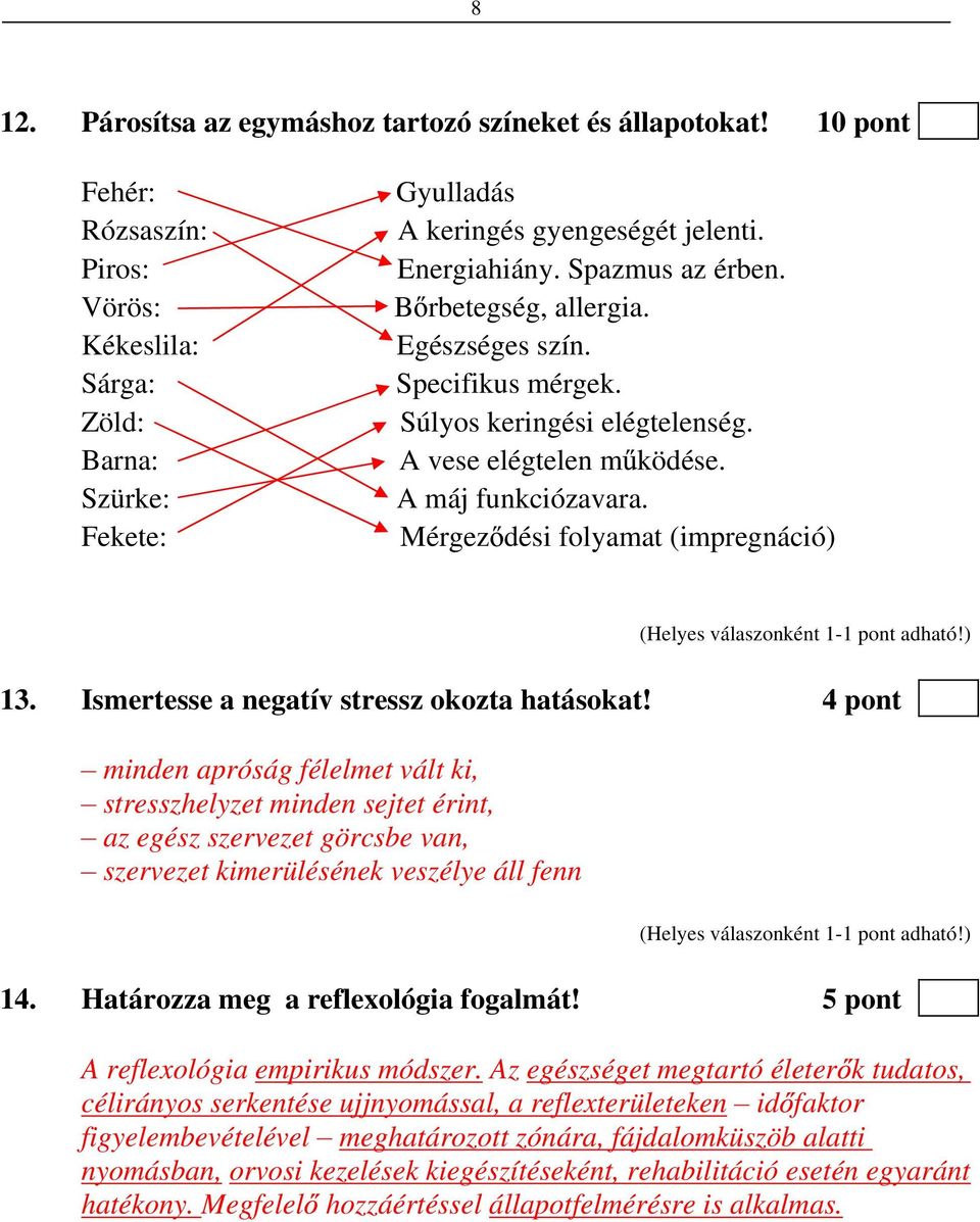 Mérgez dési folyamat (impregnáció) 13. Ismertesse a negatív stressz okozta hatásokat!