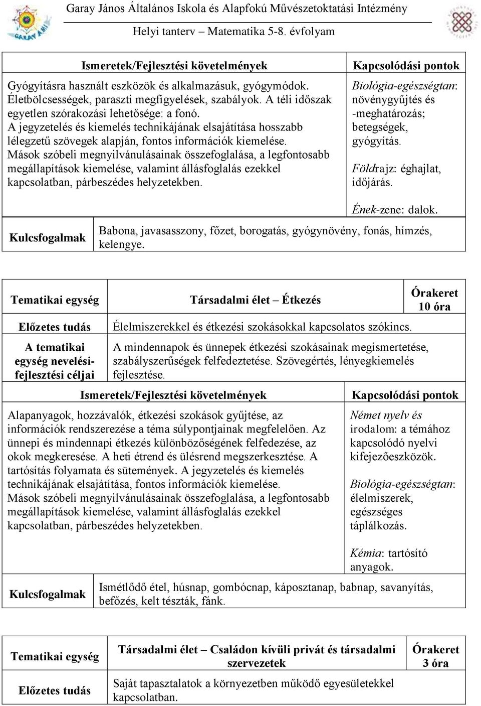 Mások szóbeli megnyilvánulásainak összefoglalása, a legfontosabb megállapítások kiemelése, valamint állásfoglalás ezekkel kapcsolatban, párbeszédes helyzetekben.