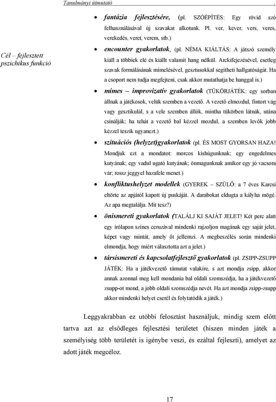 Arckifejezésével, esetleg szavak formálásának mímelésével, gesztusokkal segítheti hallgatóságát. Ha a csoport nem tudja megfejteni, csak akkor mutathatja be hanggal is.