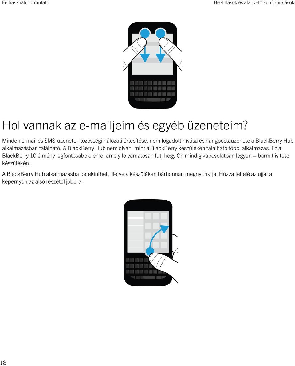 A BlackBerry Hub nem olyan, mint a BlackBerry készülékén található többi alkalmazás.