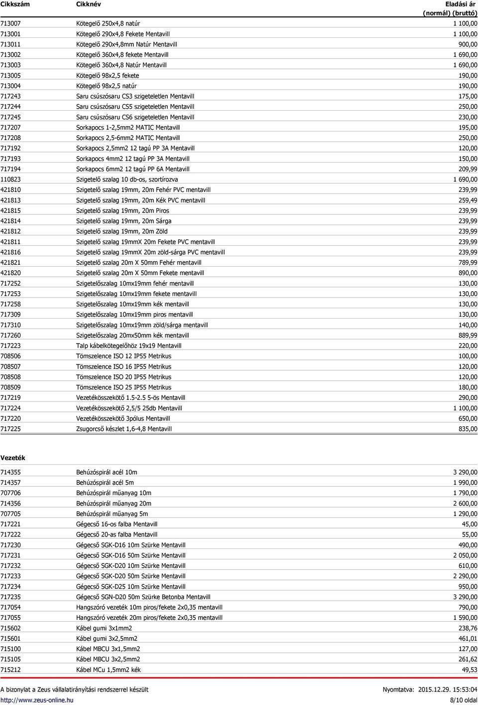 Mentavill Kötegelő 360x4,8 Natúr Mentavill Kötegelő 98x2,5 fekete Kötegelő 98x2,5 natúr Saru csúszósaru CS3 szigeteletlen Mentavill Saru csúszósaru CS5 szigeteletlen Mentavill Saru csúszósaru CS6