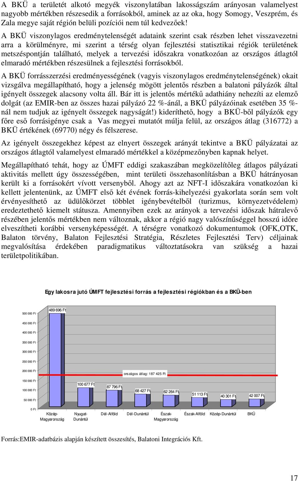 A BKÜ viszonylagos eredménytelenségét adataink szerint csak részben lehet visszavezetni arra a körülményre, mi szerint a térség olyan fejlesztési statisztikai régiók területének metszéspontján