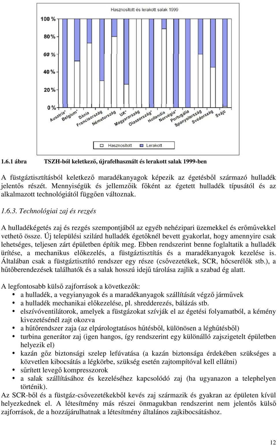 Technológiai zaj és rezgés A hulladékégetés zaj és rezgés szempontjából az egyéb nehézipari üzemekkel és erőművekkel vethető össze.