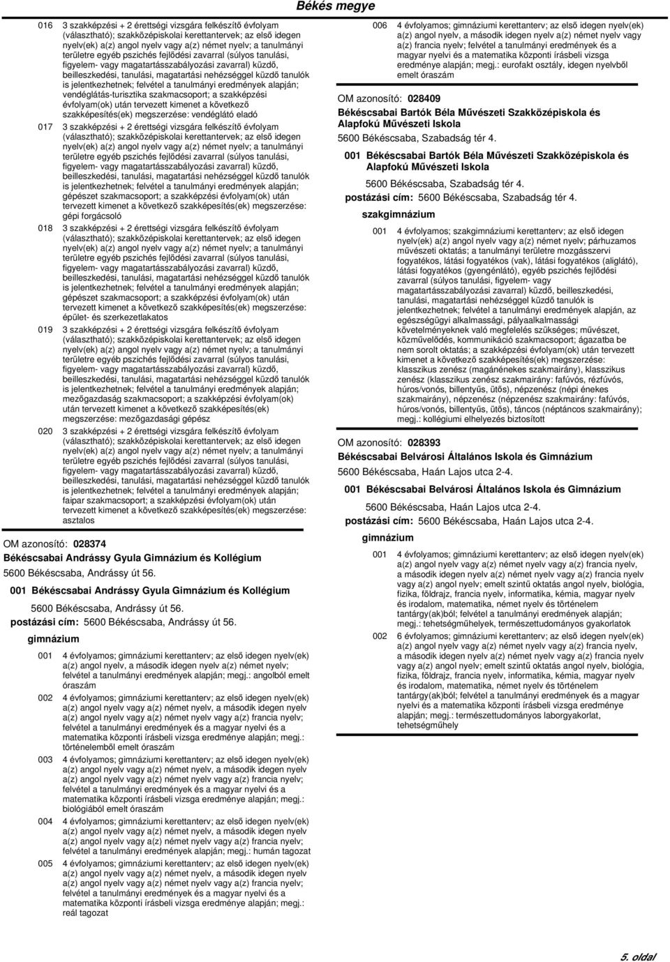 évfolyam(ok) után épület- és szerkezetlakatos 019 3 szakképzési + 2 érettségi vizsgára felkészítő évfolyam mezőgazdaság szakmacsoport; a szakképzési évfolyam(ok) után tervezett kimenet a következő