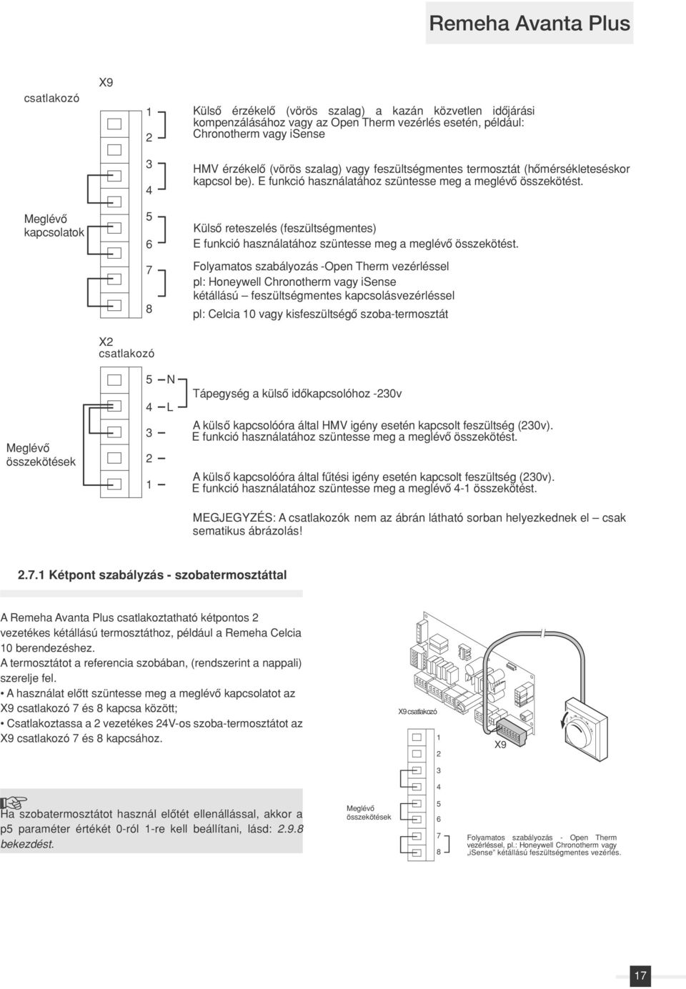 Meglévô kapcsolatok 5 Külsô reteszelés (feszültségmentes) 6 E funkció használatához szüntesse meg a meglévô összekötést.