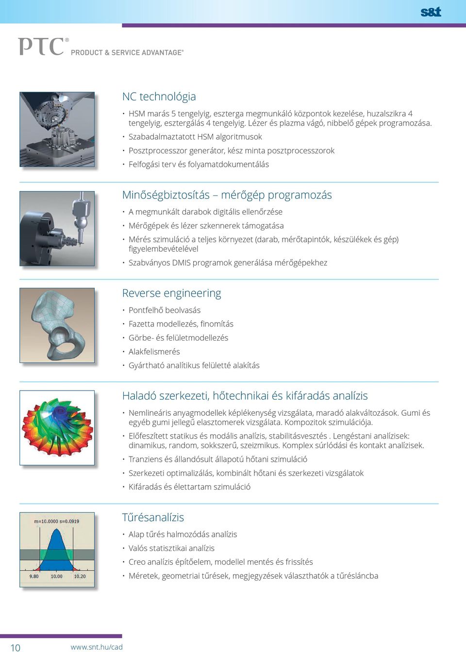 Szabadalmaztatott HSM algoritmusok Posztprocesszor generátor, kész minta posztprocesszorok Felfogási terv és folyamatdokumentálás Minőségbiztosítás mérőgép programozás A megmunkált darabok digitális