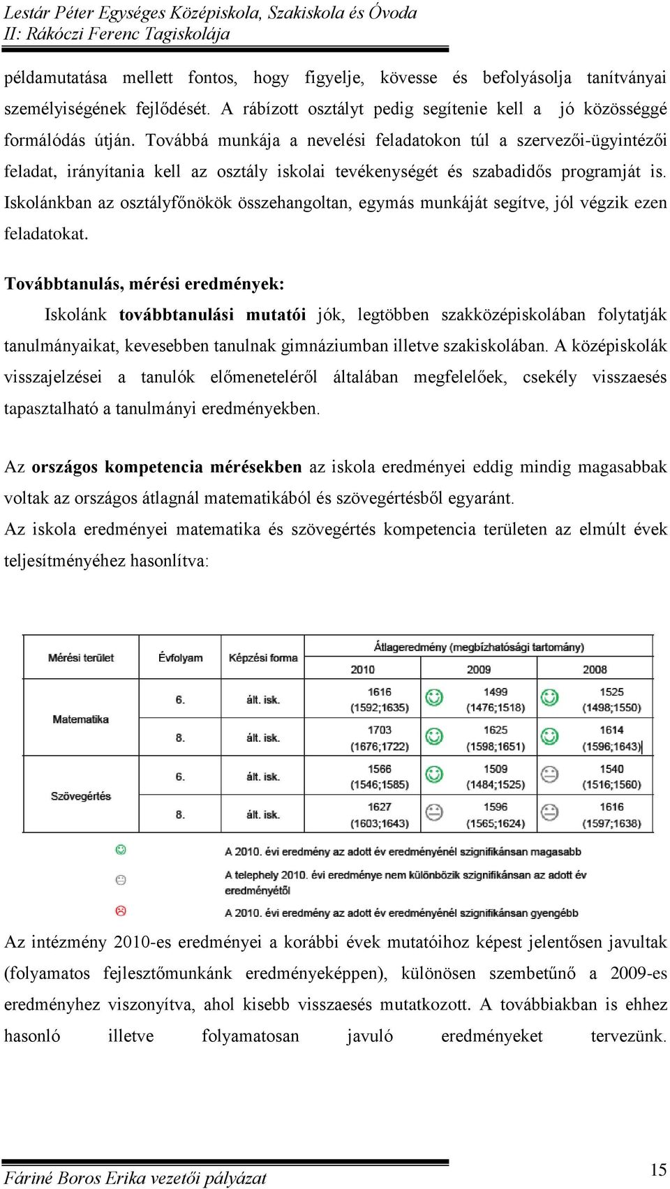 Iskolánkban az osztályfőnökök összehangoltan, egymás munkáját segítve, jól végzik ezen feladatokat.