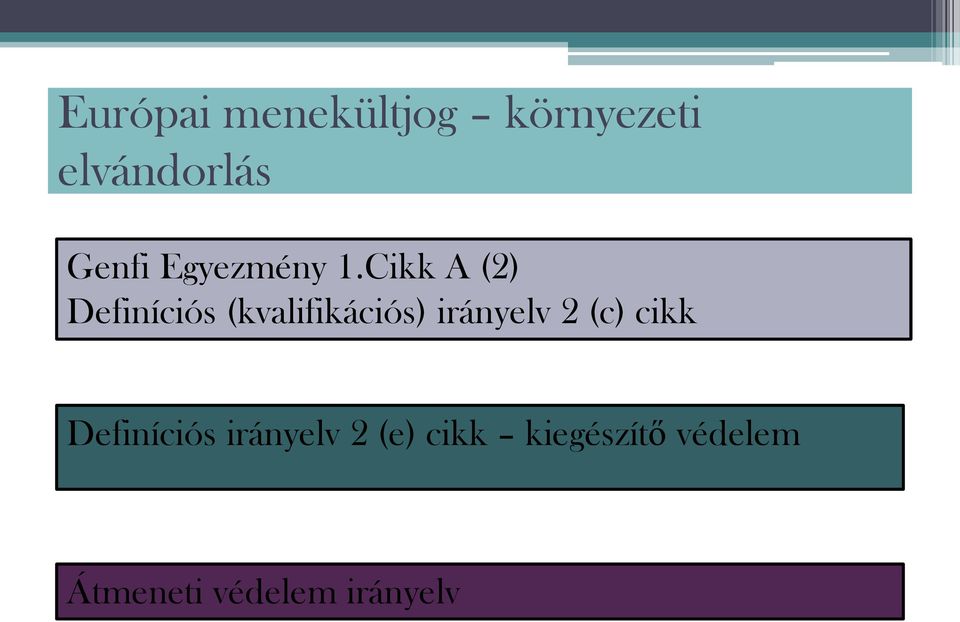 Cikk A (2) Definíciós (kvalifikációs) irányelv 2